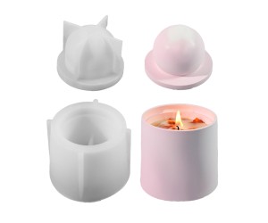 Epoksi Kavanoz Kalıbı Kapaklı Kavanoz Mum Kalıbı Taş Tozu Kavanoz Kalıbı Silikon 9.5cm