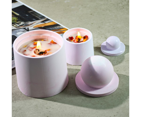 Epoksi Kavanoz Kalıbı Kapaklı Kavanoz Mum Kalıbı Taş Tozu Kavanoz Kalıbı Silikon 9.5cm