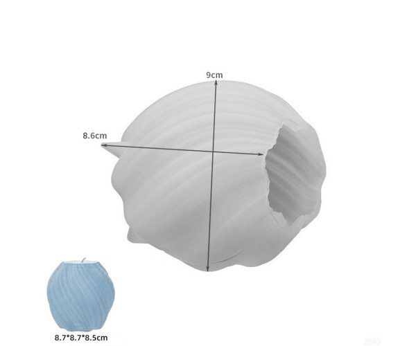 Epoksi Burgulu Mum Kalıbı Silindir Burgu Desenli Mum Kalıbı Taş Tozu Mumluk Kalıbı Silikon 8.7x8.5cm