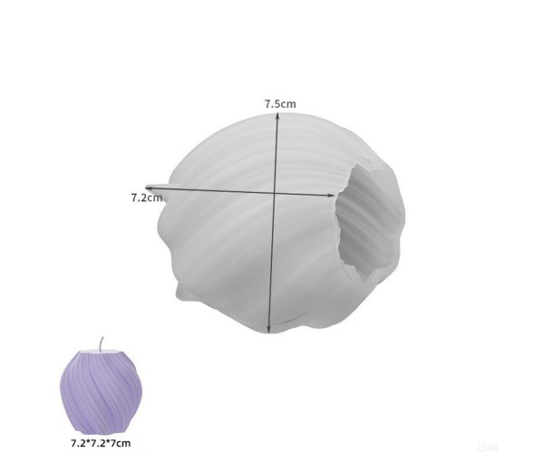Epoksi Burgulu Mum Kalıbı Silindir Burgu Desenli Mum Kalıbı Taş Tozu Mumluk Kalıbı Silikon 7.2x7cm