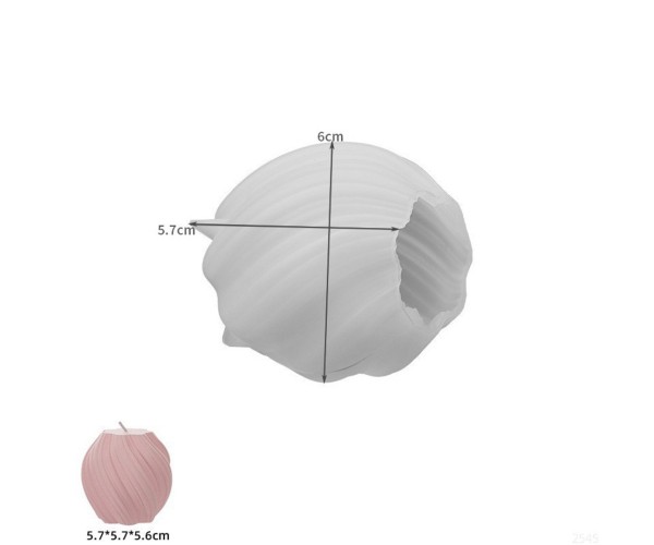 Epoksi Burgulu Mum Kalıbı Silindir Burgu Desenli Mum Kalıbı Taş Tozu Mumluk Kalıbı Silikon 5.7x5.6cm