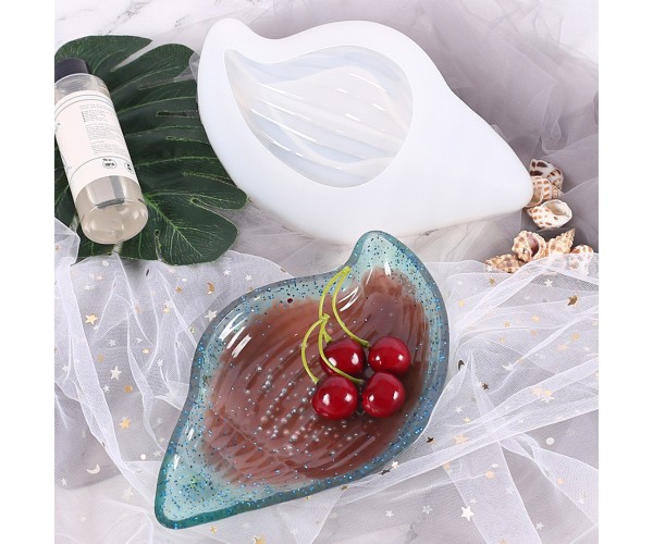 Epoksi Deniz Kabuğu Çerezlik Kalıbı Taş Tozu Çerezlik Kalıbı Deniz Kabuğu Beton Alçı Çerezlik Kalıbı Silikon 22x13cm