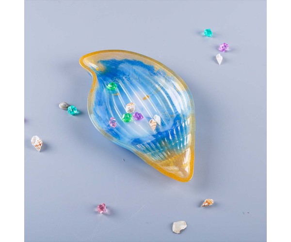 Epoksi Deniz Kabuğu Çerezlik Kalıbı Taş Tozu Çerezlik Kalıbı Deniz Kabuğu Beton Alçı Çerezlik Kalıbı Silikon 22x13cm