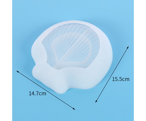 Epoksi Deniz Kabuğu Çerezlik Kalıbı Taş Tozu Çerezlik Kalıbı Deniz Kabuğu Beton Alçı Çerezlik Kalıbı Silikon 15.5x14.7cm
