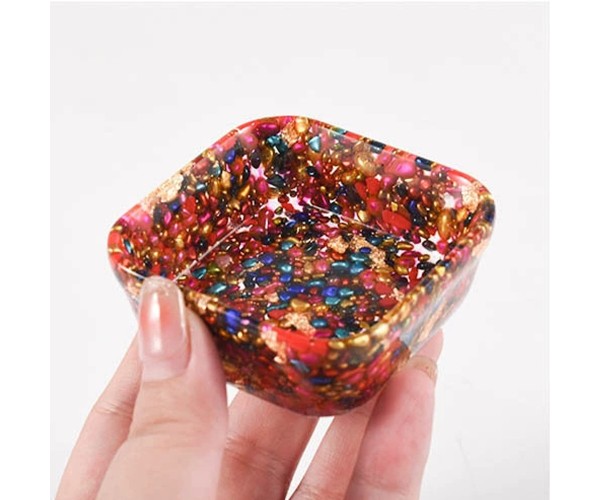 Epoksi Çerezlik Kalıbı Taş Tozu Çerezlik Kalıbı Kare Takı Kutusu Kalıbı Silikon 6.6x2.5cm