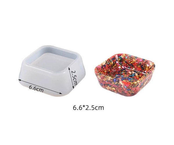 Epoksi Çerezlik Kalıbı Taş Tozu Çerezlik Kalıbı Kare Takı Kutusu Kalıbı Silikon 6.6x2.5cm