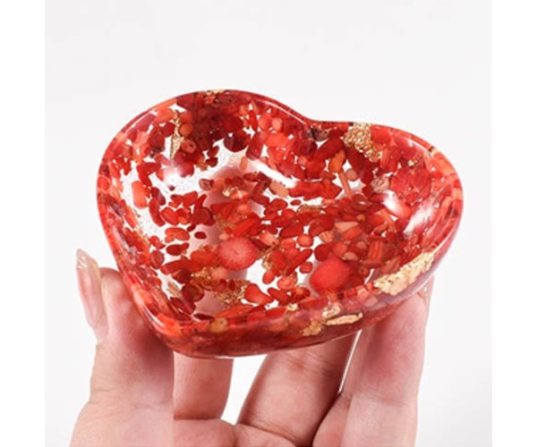 Epoksi Çerezlik Kalıbı Taş Tozu Çerezlik Kalıbı Kalp Takı Kutusu Kalıbı Silikon 8.2x6.9x2.5cm