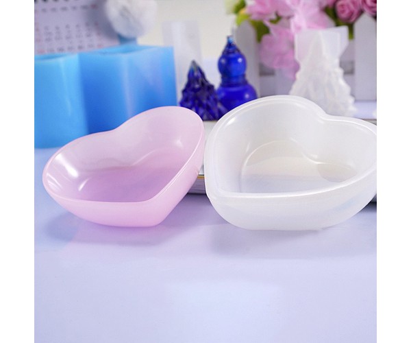 Epoksi Çerezlik Kalıbı Taş Tozu Çerezlik Kalıbı Kalp Takı Kutusu Kalıbı Silikon 8.2x6.9x2.5cm