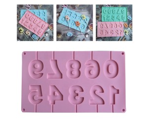Pasta Rakam Kalıbı Silikon Çubuklu Rakam Kalıbı Çikolata Rakam Kalıbı Silikon 5x4cm GT072