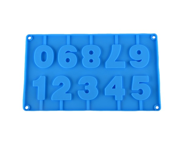 Pasta Rakam Kalıbı Silikon Çubuklu Rakam Kalıbı Çikolata Rakam Kalıbı Silikon 5x4cm GT072