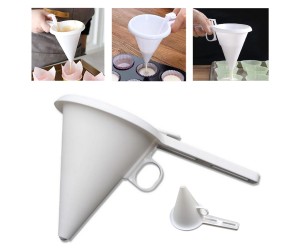 Çikolata Hunisi Döküm Hunisi Krema Hunisi Kek Hunisi Beyaz Plastik 13x9.8cm GT008