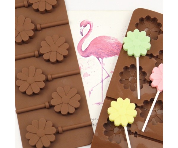 Lolipop Kalıbı Çiçek Lolipop Kalıbı Papatya Çoklu Lolipop Kalıbı Silikon 3.8x3.6x1.2cm