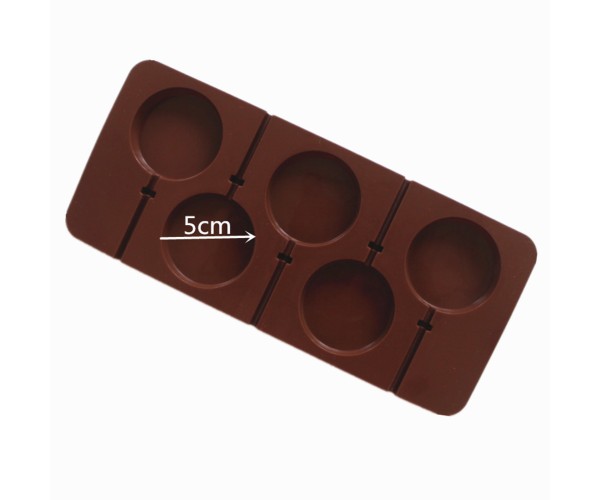Lolipop Kalıbı Yuvarlak Lolipop Kalıbı Daire Çoklu Lolipop Kalıbı Silikon 5x5x1cm
