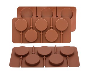 Lolipop Kalıbı Yuvarlak Lolipop Kalıbı Daire Çoklu Lolipop Kalıbı Silikon 5x5x1cm