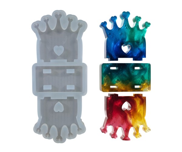 Epoksi Peçetelik Kalıbı Kalp Desenli Peçetelik Kalıbı Silikon 9.5x9.5cm