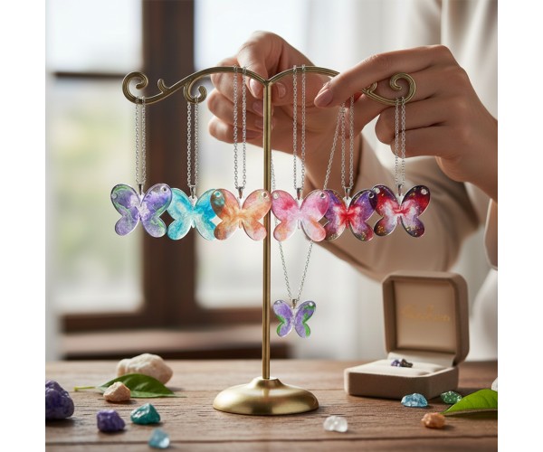 Epoksi Kelebek Kalıbı Kelebek Anahtarlık Kolye Kalıbı Silikon 2.5x2.5cm