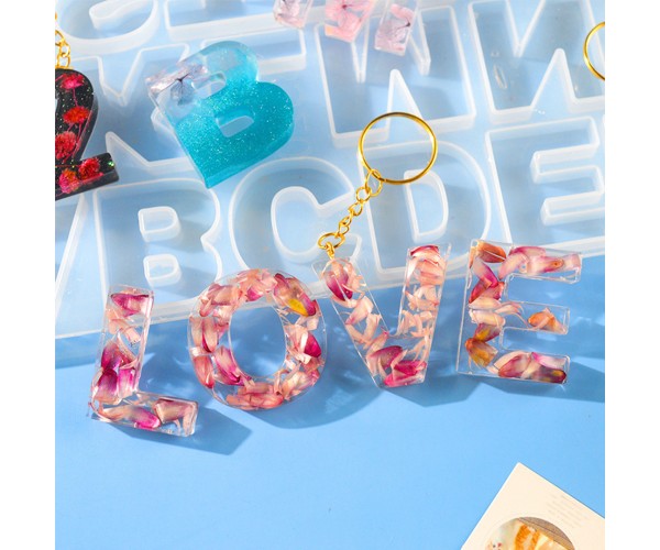 Epoksi Harf Kalıbı Alfabe Kalıbı Ters Model Harf Anahtarlık Kalıbı Silikon Orta Boy Harf Kalıbı Hediyeli