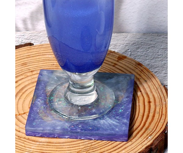 Epoksi Bardak Altlığı Kare Bardak Altı Kalıbı Silikon 10x10cm