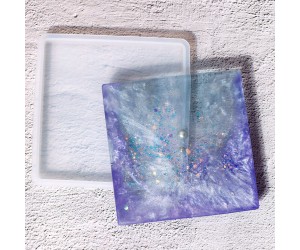 Epoksi Bardak Altlığı Kare Bardak Altı Kalıbı Silikon 10x10cm Epoksi Bardak Altlığı Kare Bardak Altı Kalıbı Silikon 10x10cm