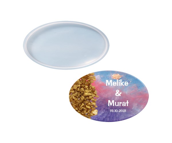 Epoksi Magnet Kalıbı Oval Magnet Kalıbı Silikon 9x6cm