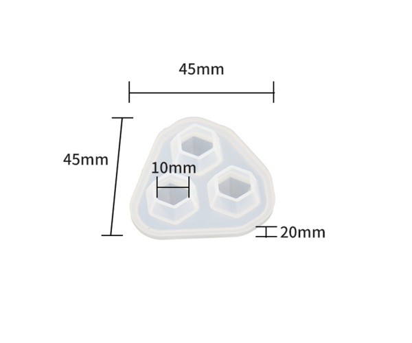 Epoksi Elmas Kolye Kalıbı Kristal Elmas Küpe Kalıbı Silikon 1.8x1.3cm