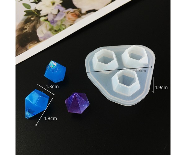 Epoksi Elmas Kolye Kalıbı Kristal Elmas Küpe Kalıbı Silikon 1.8x1.3cm