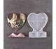 Epoksi Resimlik Kalıbı Masa Süsü Kalp Resimlik Kalıbı Silikon Küçük Boy 13.5x10cm