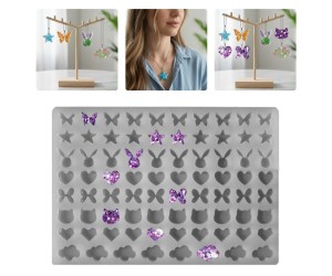 Epoksi Çoklu Kolye Kalıbı Mini Figürler Çoklu Anahtarlık Kalıbı Silikon