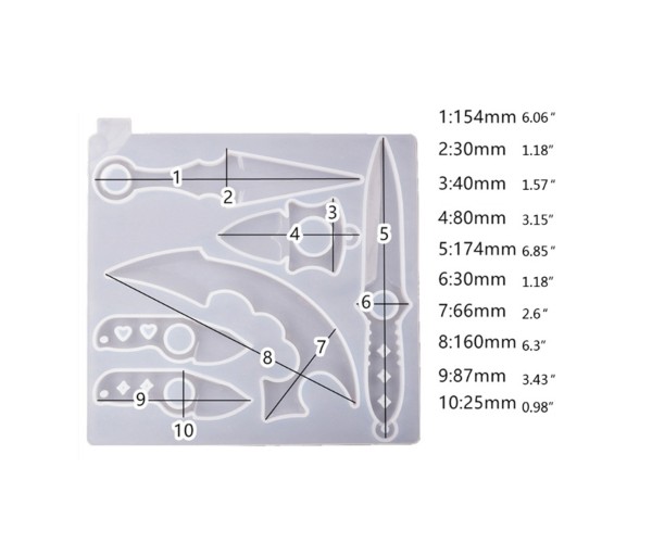 Epoksi Hancer Kalıbı Bıcak Kalıbı Savunma Dekoratif Objeler Kalıbı Silikon