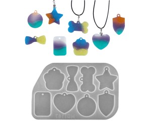 Epoksi Çoklu Kolye Kalıbı Çoklu Anahtarlık Kalıbı Silikon