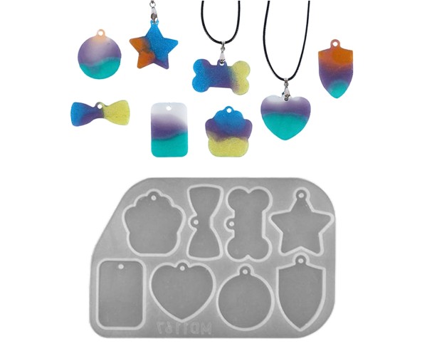 Epoksi Çoklu Kolye Kalıbı Çoklu Anahtarlık Kalıbı Silikon