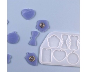 Epoksi Çoklu Kolye Kalıbı Çoklu Anahtarlık Kalıbı Silikon