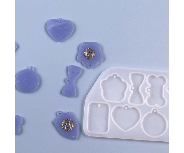 Epoksi Çoklu Kolye Kalıbı Çoklu Anahtarlık Kalıbı Silikon