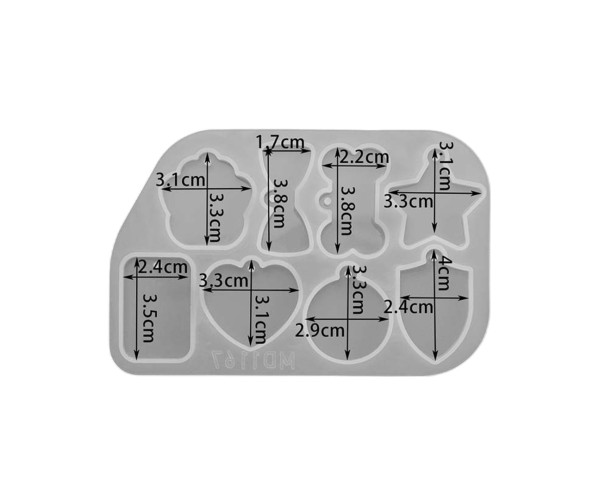Epoksi Çoklu Kolye Kalıbı Çoklu Anahtarlık Kalıbı Silikon