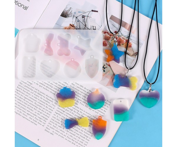 Epoksi Çoklu Kolye Kalıbı Çoklu Anahtarlık Kalıbı Silikon