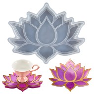 Epoksi Lotus Çiçek Bardak Altlığı Kalıbı Lotus Bardak Altı Kalıbı Silikon 15.2x12cm