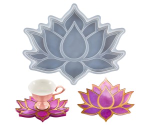 Epoksi Lotus Çiçek Bardak Altlığı Kalıbı Lotus Bardak Altı Kalıbı Silikon 15.2x12cm