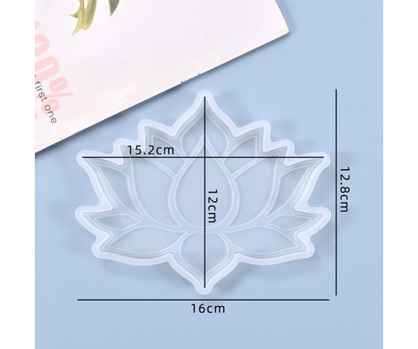 Epoksi Lotus Çiçek Bardak Altlığı Kalıbı Lotus Bardak Altı Kalıbı Silikon 15.2x12cm