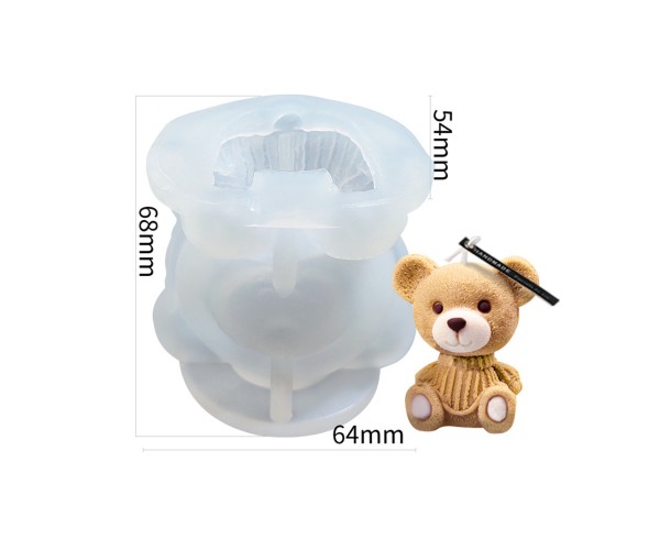 Epoksi Ayıcık Kalıbı Ayıcık Mum Kalıbı Taş Tozu Ayıcık Kalıbı Silikon 6.8x6.4cm