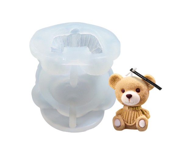 Epoksi Ayıcık Kalıbı Ayıcık Mum Kalıbı Taş Tozu Ayıcık Kalıbı Silikon 6.8x6.4cm