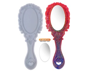Epoksi Ayna Kalıbı El Aynası Kalıbı Silikon + Ayna Parçası Hediyeli
