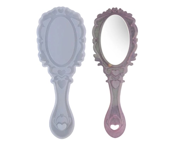 Epoksi Ayna Kalıbı El Aynası Kalıbı Silikon + Ayna Parçası Hediyeli Epoksi Ayna Kalıbı El Aynası Kalıbı Silikon + Ayna Parçası Hediyeli