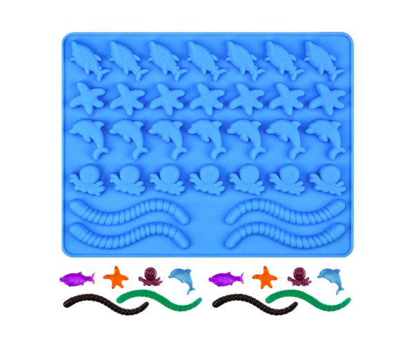 Epoksi Jelibon Kalıbı Haribo Kalıbı Deniz Canlıları Kalıbı Solucan Haribo Kalıbı - Damlalık Esans Hediyeli