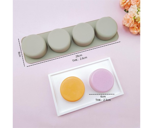 Sabun Kalıbı Yuvarlak Daire Sabun Kalıbı Çoklu Sabun Kalıbı Silikon 6x6cm GT224