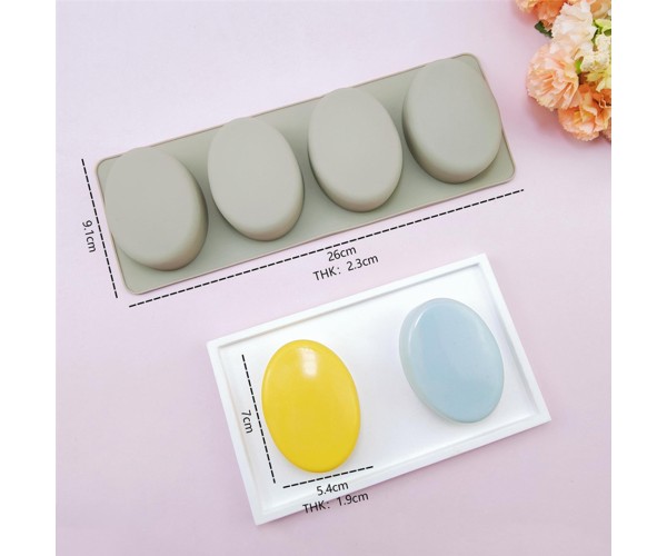Sabun Kalıbı Oval Sabun Kalıbı Çoklu Oval Sabun Kalıbı Silikon 7.5.4cm GT793