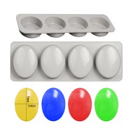 Sabun Kalıbı Oval Sabun Kalıbı Çoklu Oval Sabun Kalıbı Silikon 7.5.4cm GT793