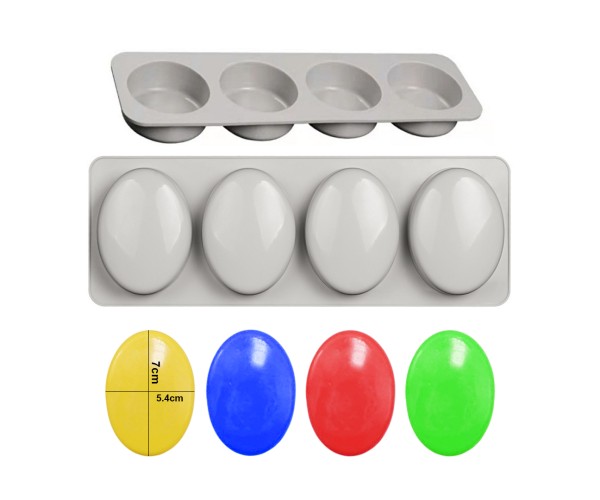 Sabun Kalıbı Oval Sabun Kalıbı Çoklu Oval Sabun Kalıbı Silikon 7.5.4cm GT793