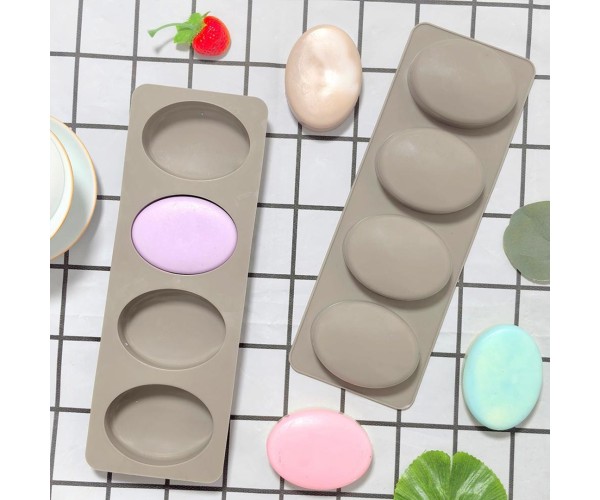 Sabun Kalıbı Oval Sabun Kalıbı Çoklu Oval Sabun Kalıbı Silikon 7.5.4cm GT793