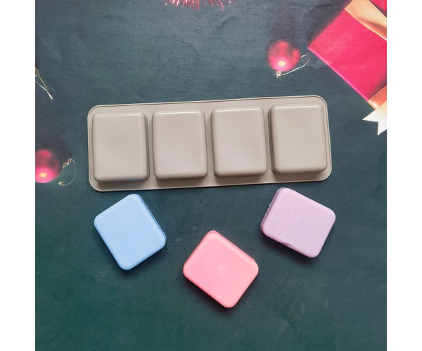Sabun Kalıbı Dikdörtgen Sabun Kalıbı Çoklu Dikdörtgen Sabun Kalıbı Silikon 7.5x5.6cm GT792