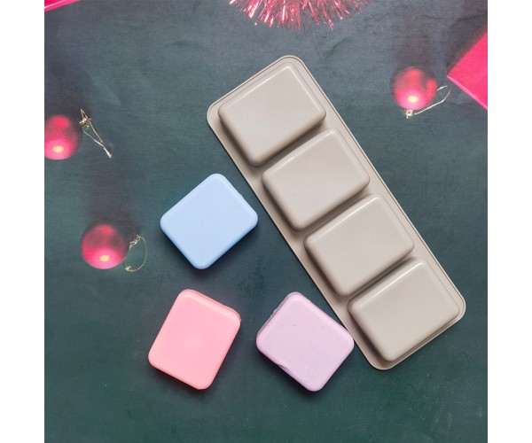 Sabun Kalıbı Dikdörtgen Sabun Kalıbı Çoklu Dikdörtgen Sabun Kalıbı Silikon 7.5x5.6cm GT792